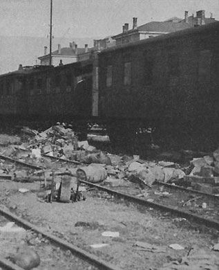 Trento la stazione della Ferrovia Meridionale abbandonata dagli austriaci,