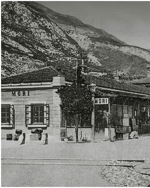 Mori: Stazione Sudbahn, cartolina inizi Novecento