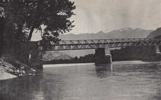 Ponte sull'Adige Villa Lagarina, inizi Novecento