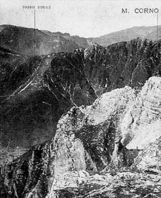 Monte Corno particolare da cartolina commemorativa della battaglia del 10.07.1916