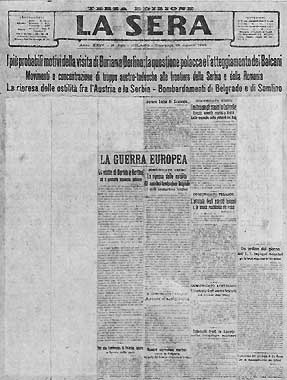 Censura quotidiano La sera 1915