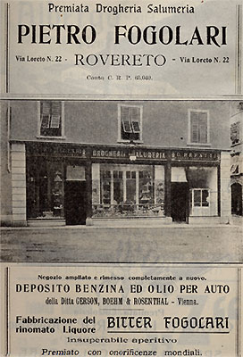 Rovereto, Drogheria salumeria Fogolari, inizi Novecento