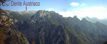 Panoramica sulla parte centrale del massiccio del Pasubio dal Monte Corno di Vallarsa